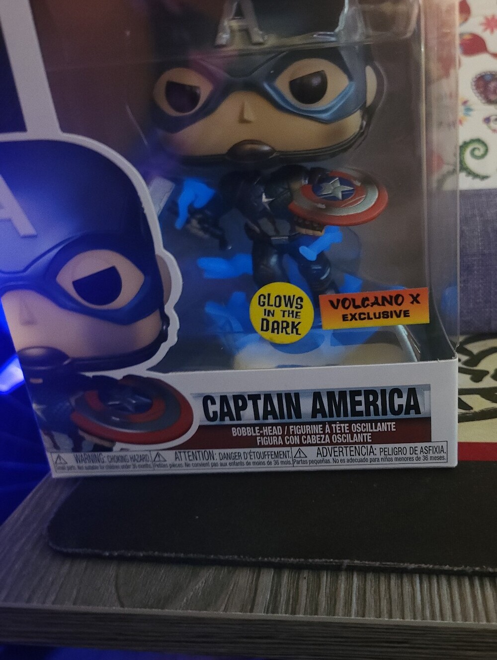 Funko Captain America Glow Blue and Red Vinyl Figure